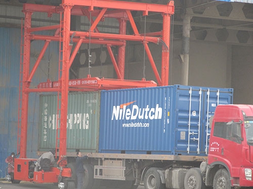 聯(lián)體移動式集裝箱吊車